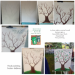Guest Book Fingerprint Tree Canvas